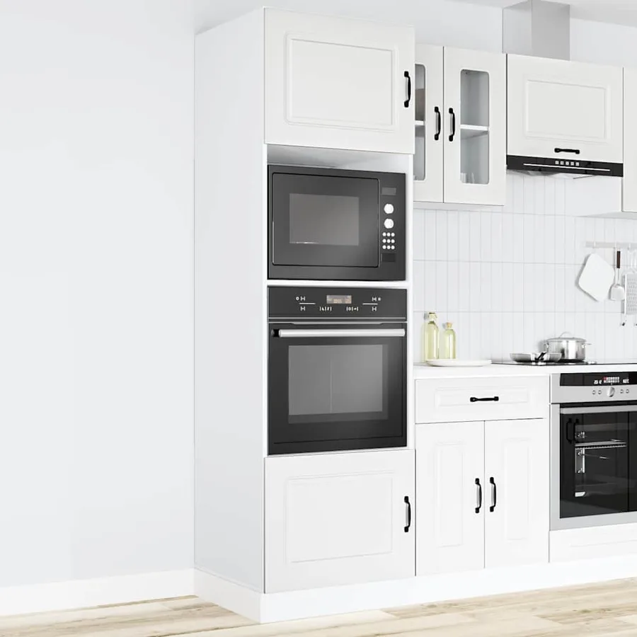 Armoires de four 2 pcs Kalmar blanc bois d'ingénierie - 3