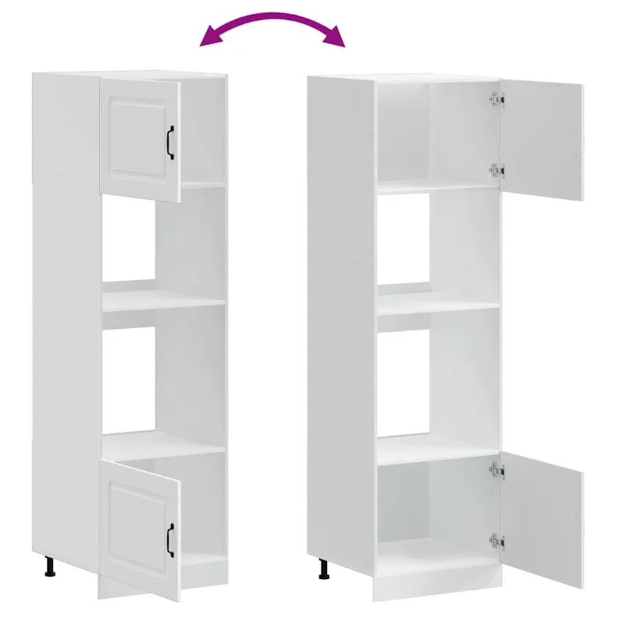 Armoires de four 2 pcs Kalmar blanc bois d'ingénierie - 8