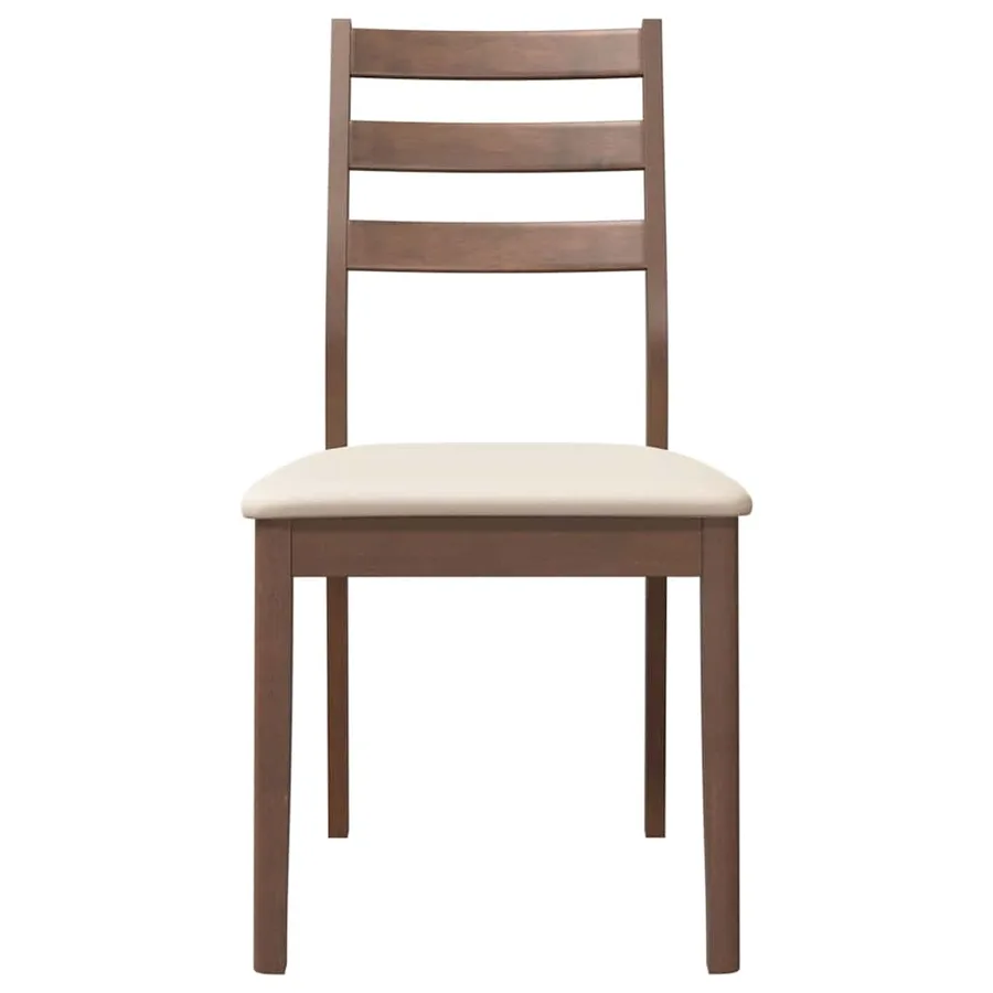 Chaises à manger coussins 2 pcs marron bois massif caoutchouc - 5