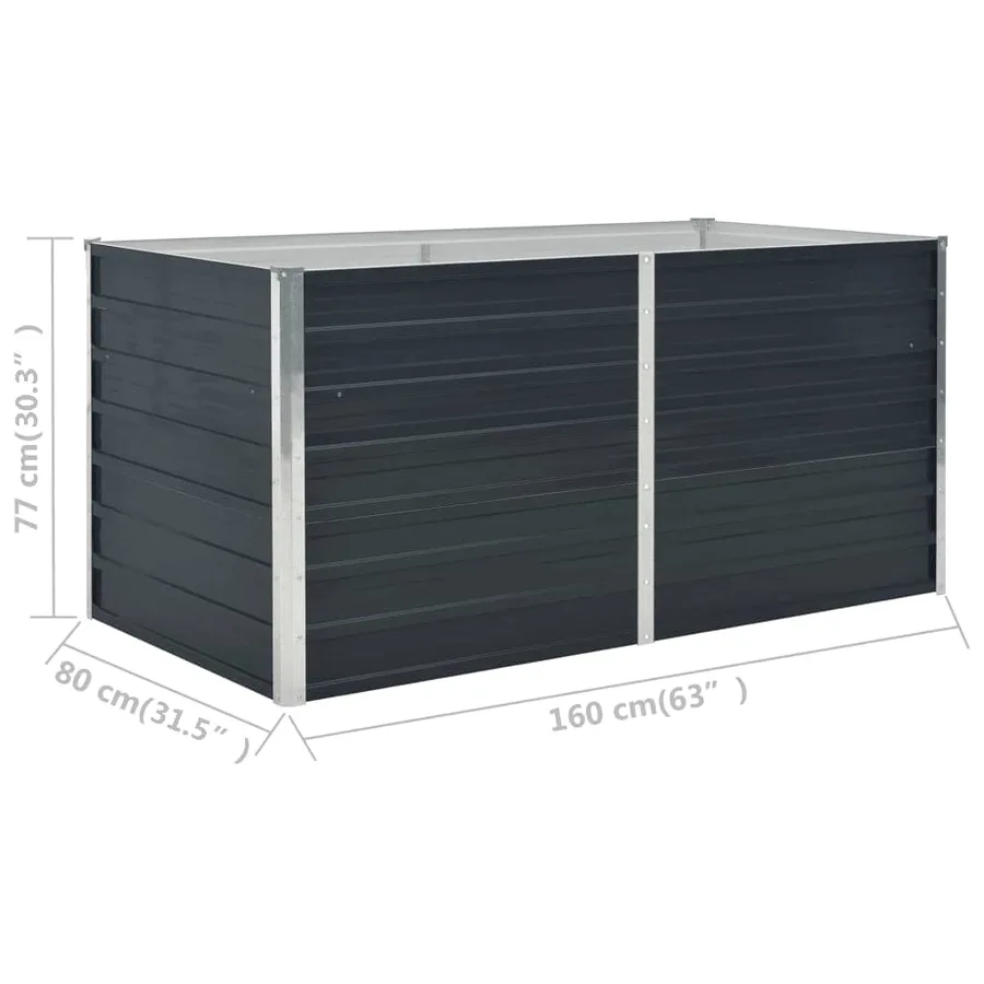 Jardinière surélevée Anthracite 160x80x77 cm Acier galvanisé - 7