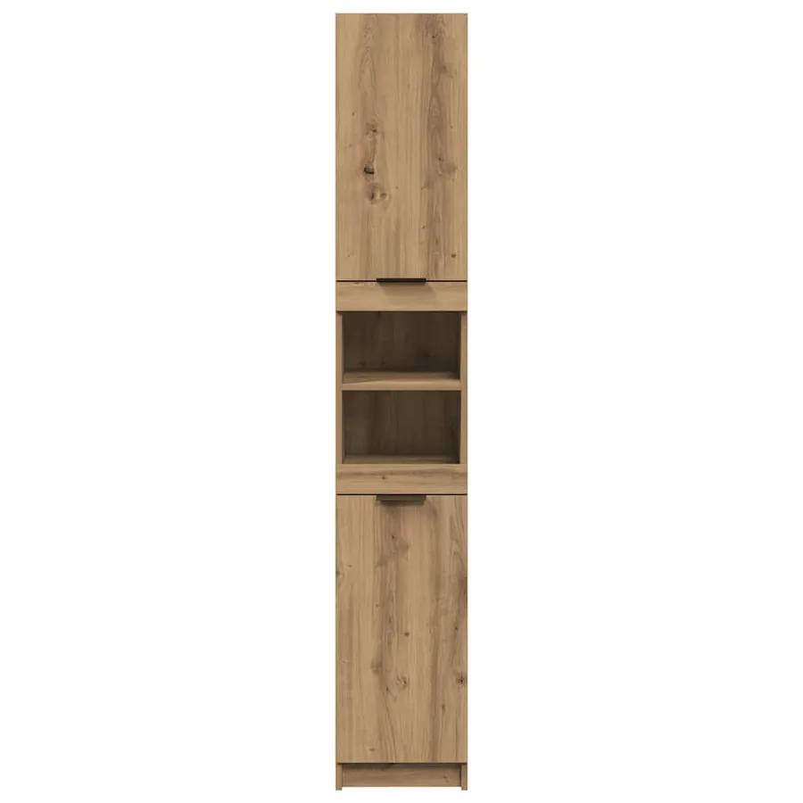 Armoire de bain chêne artisanal 32x34x188,5cm bois d'ingénierie - 4