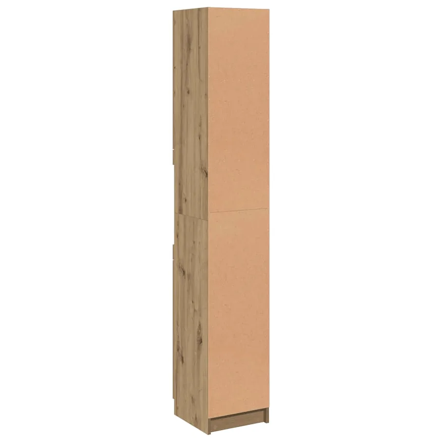 Armoire de bain chêne artisanal 32x34x188,5cm bois d'ingénierie - 6