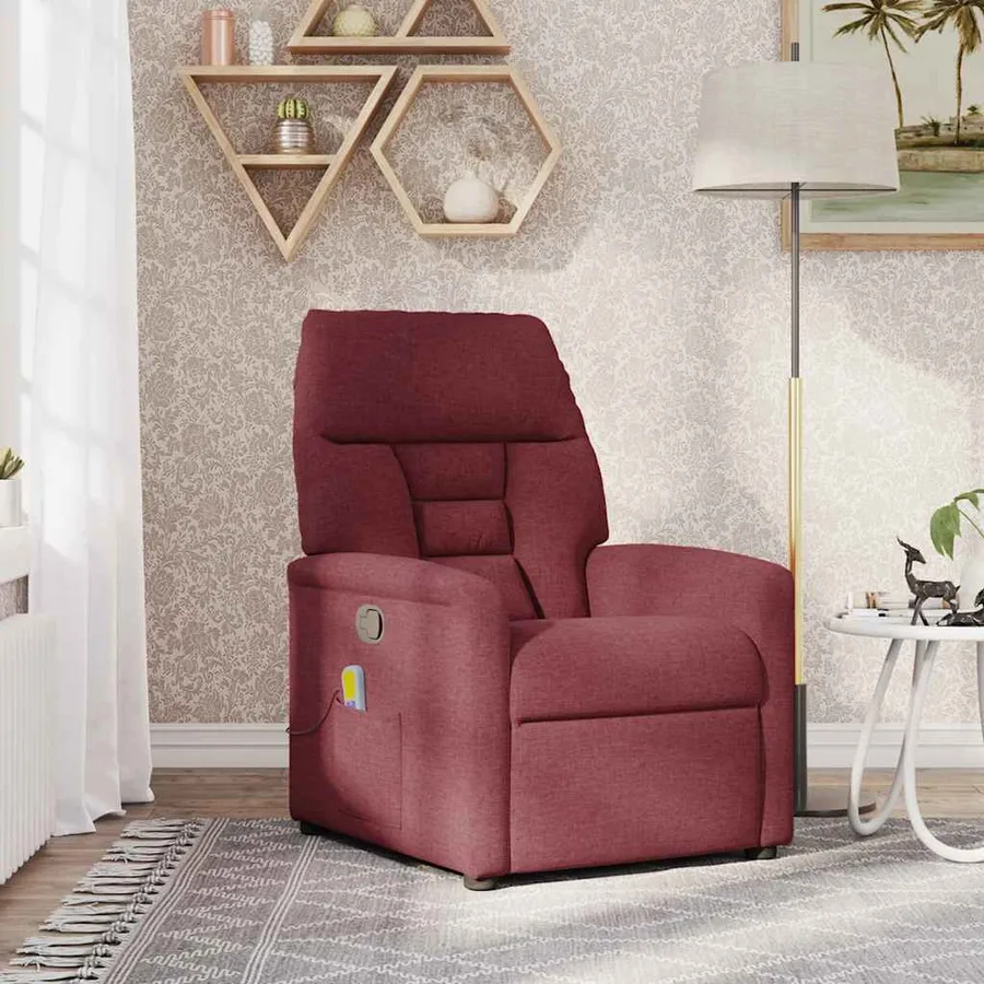 Fauteuil de massage inclinable Rouge bordeaux Tissu - 2
