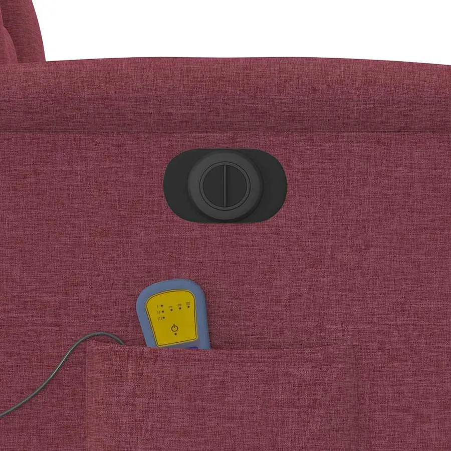 Fauteuil inclinable de massage électrique Rouge bordeaux Tissu - 13