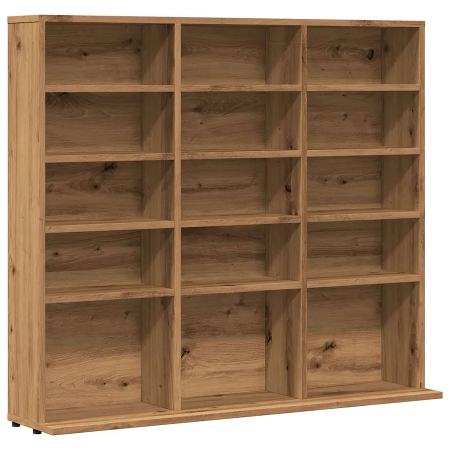 Armoire à CD chêne artisanal 100x23x89,5 cm bois d'ingénierie - 2