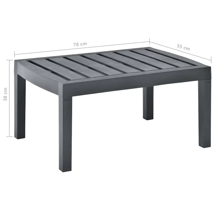 Table de jardin Anthracite 78x55x38 cm Plastique - 5
