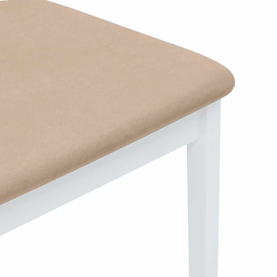Chaises à manger coussins 2 pcs blanc bois massif caoutchouc - 8