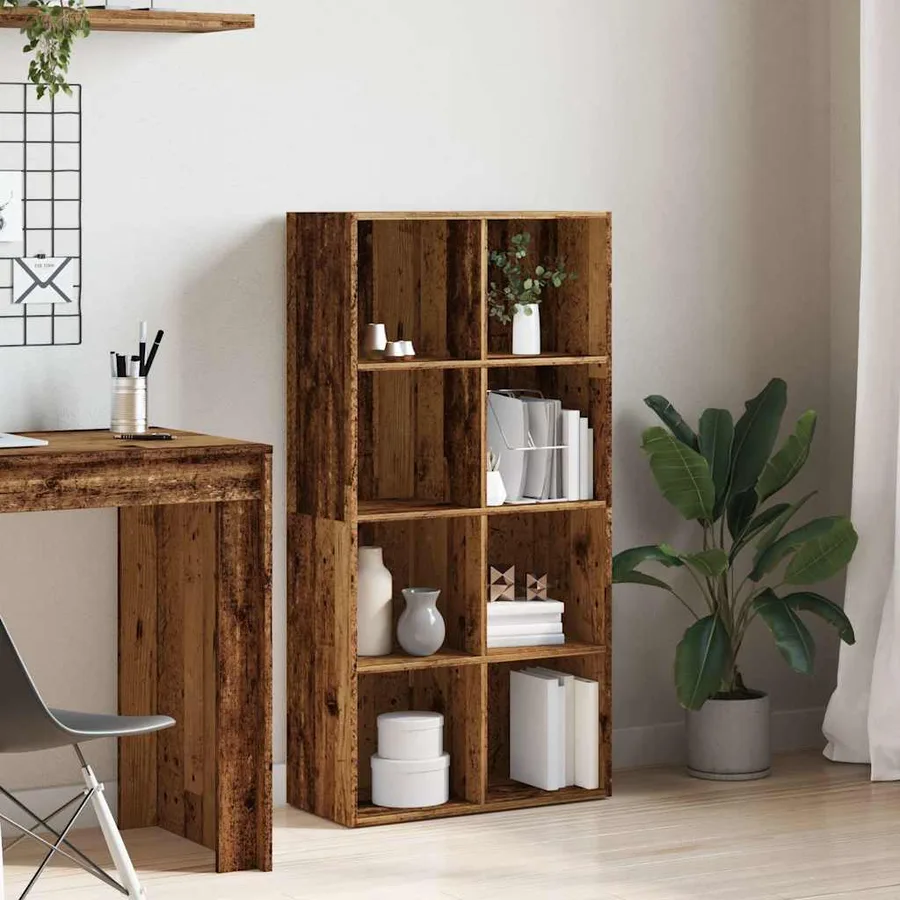 Bibliothèque vieux bois 66x30x130 cm bois d'ingénierie - 3
