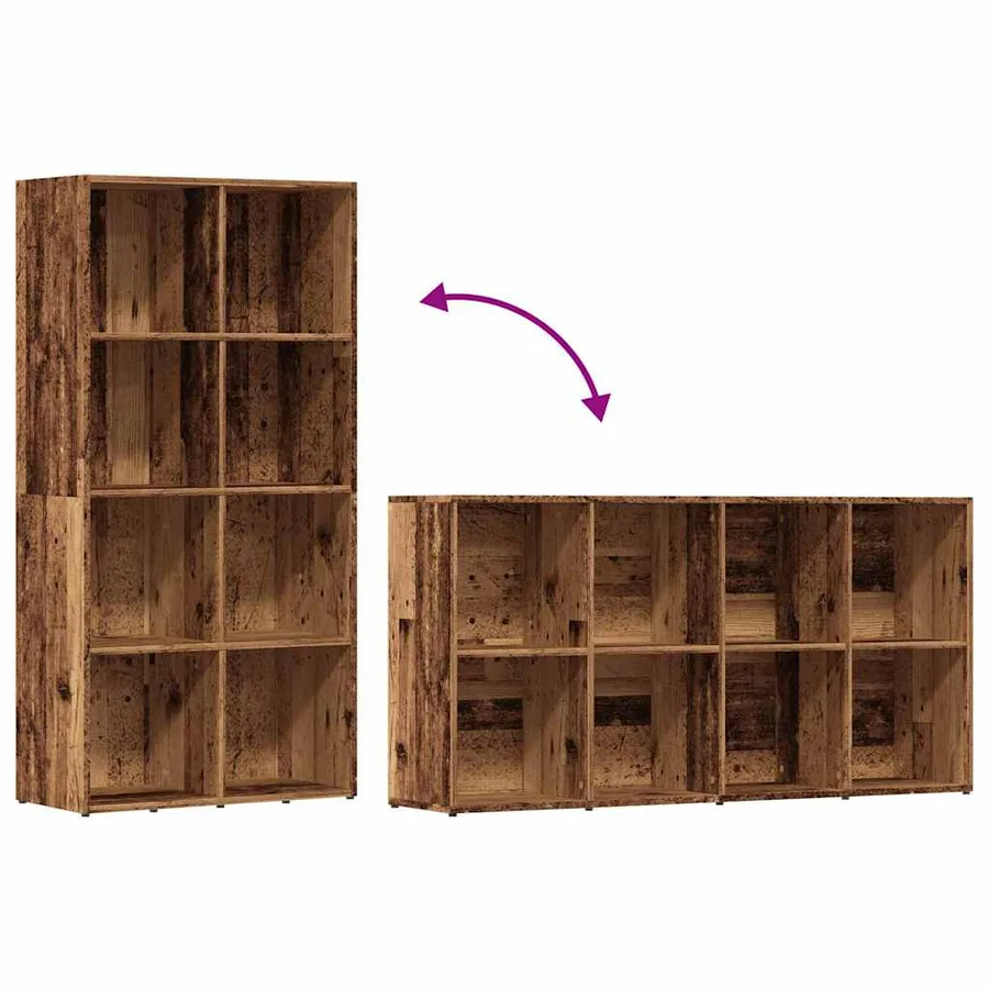 Bibliothèque vieux bois 66x30x130 cm bois d'ingénierie - 8