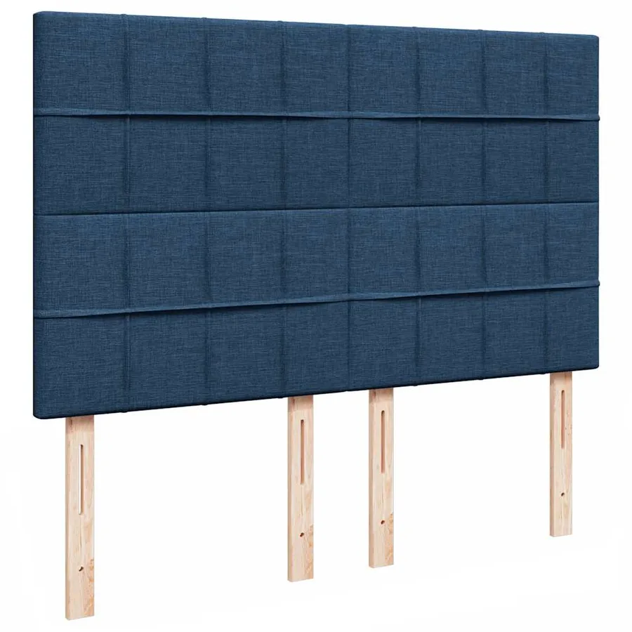 Cadre de lit ottoman avec matelas bleu 140x200 cm tissu - 10