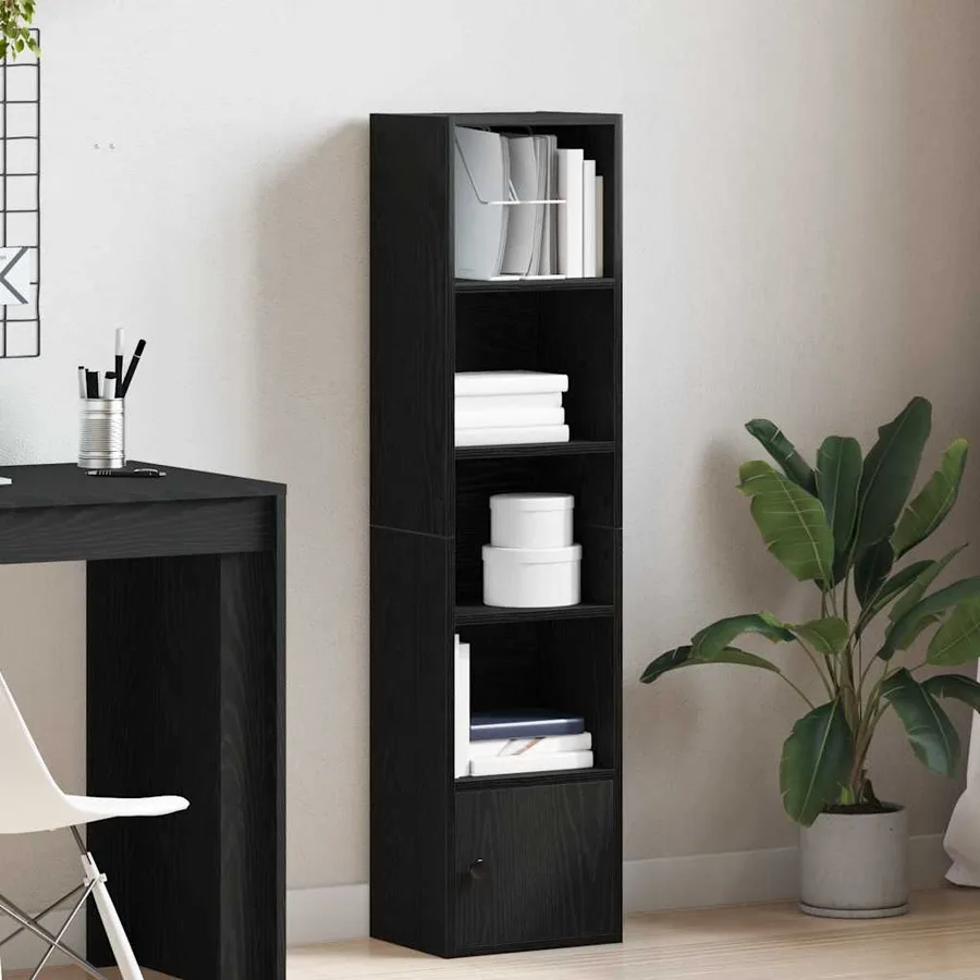 Bibliothèque chêne noir 31x24x127 cm bois d'ingénierie - 3