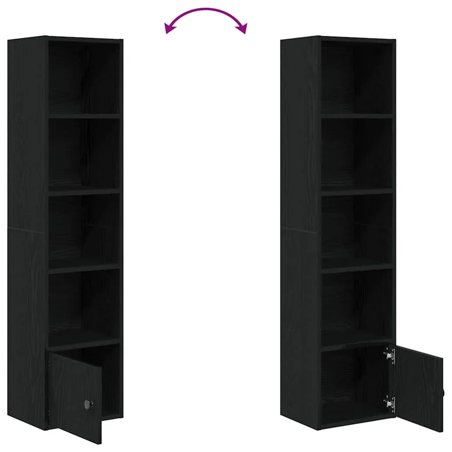 Bibliothèque chêne noir 31x24x127 cm bois d'ingénierie - 7