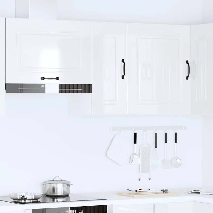 Armoire murale de cuisine Kalmar blanc brillant bois ingénierie - 3