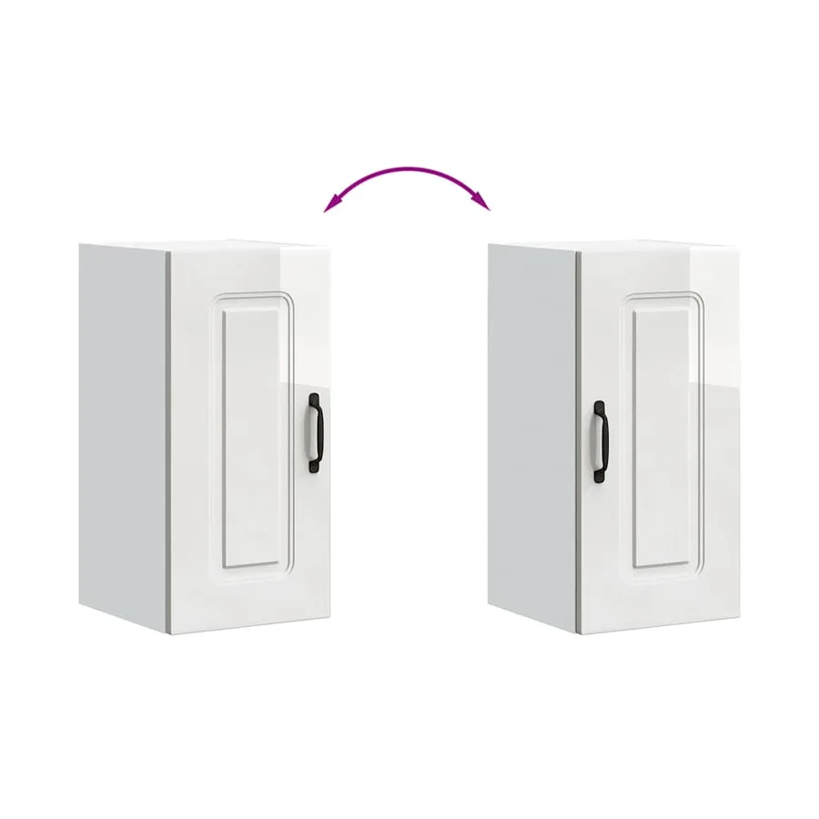Armoire murale de cuisine Kalmar blanc brillant bois ingénierie - 8