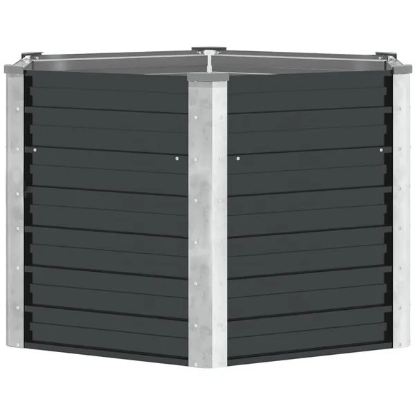 Garden raised bed Anthracite 129x129x77 cm Galvanised steel