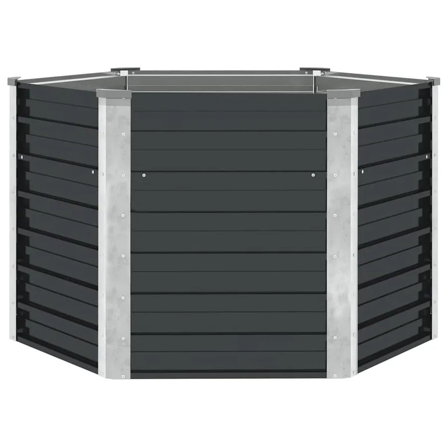 Lit surélevé de jardin Anthracite 129x129x77 cm Acier galvanisé - 2