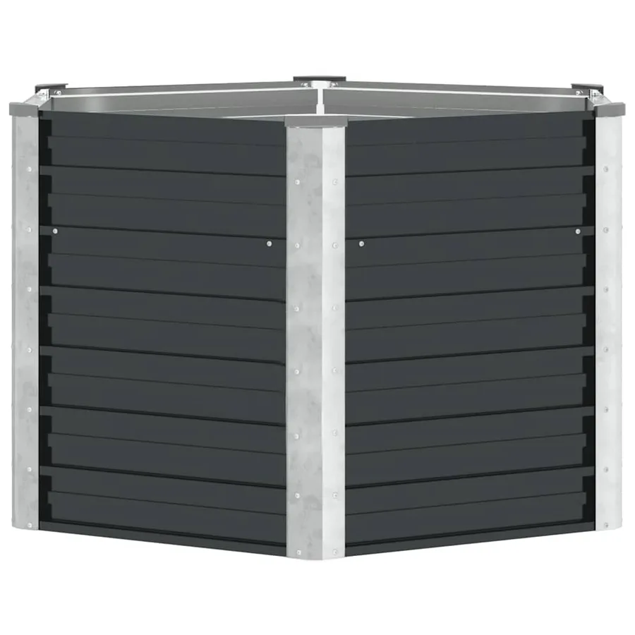 Lit surélevé de jardin Anthracite 129x129x77 cm Acier galvanisé - 4