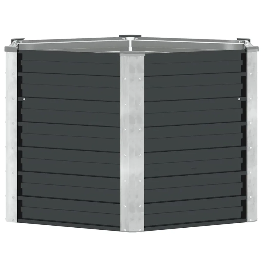 Lit surélevé de jardin Anthracite 129x129x77 cm Acier galvanisé - 5