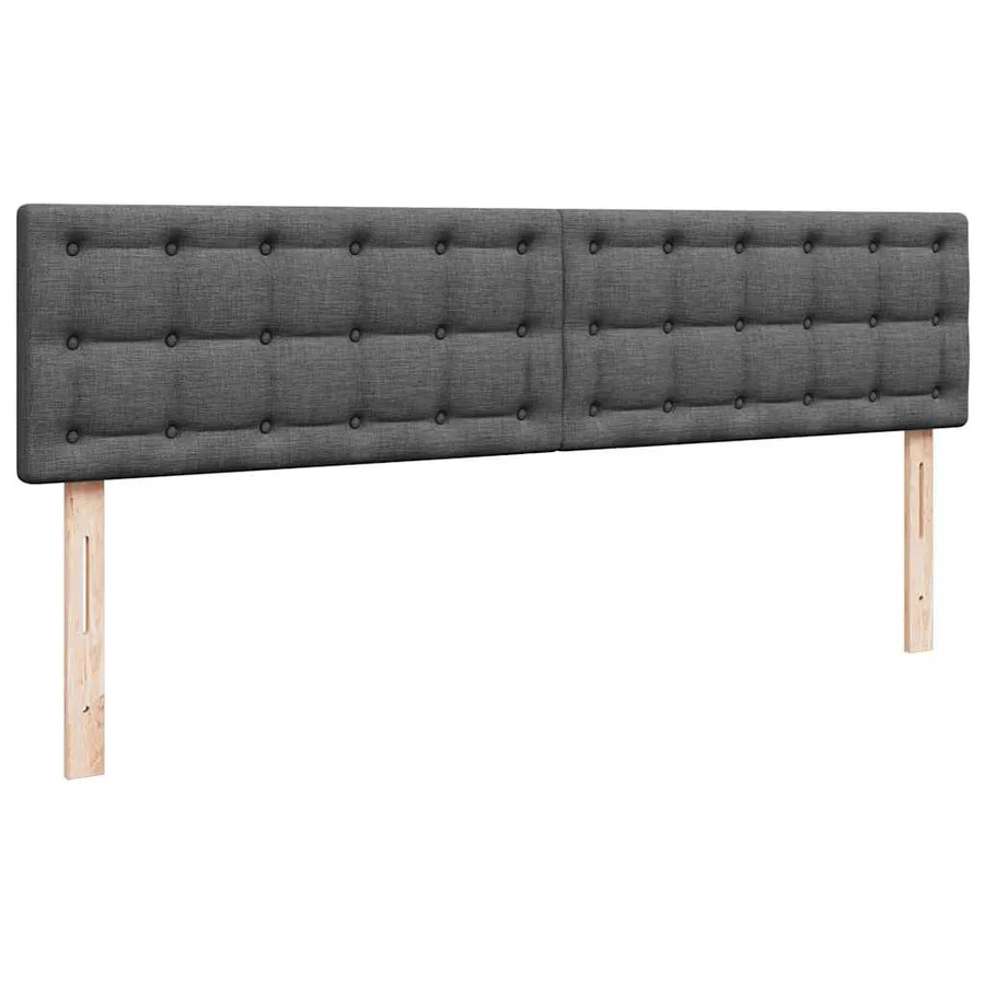 Cadre de lit ottoman avec matelas gris foncé 160x200cm tissu - 9