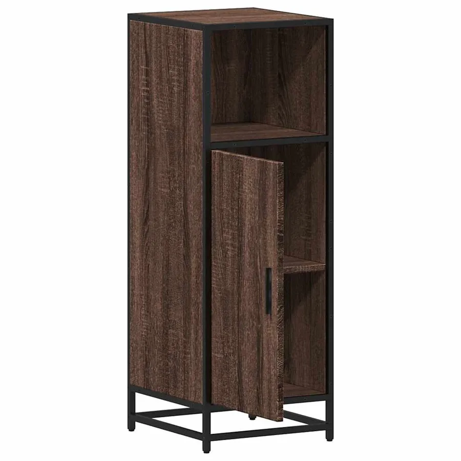 Armoire de bain chêne marron 35x37,5x100 cm bois d'ingénierie - 6