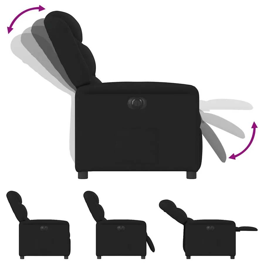 Fauteuil inclinable électrique Noir Tissu - 9