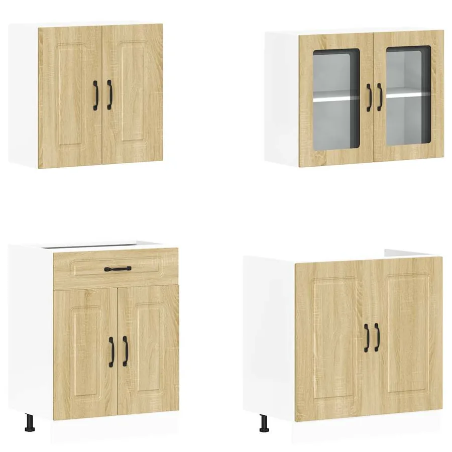 Ensemble d'armoires de cuisine 4 pcs Kalmar bois d'ingénierie - 4