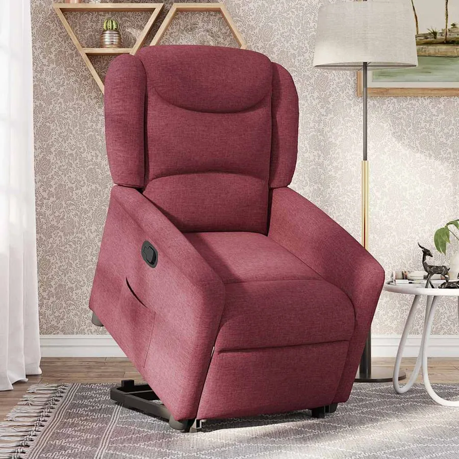 Fauteuil inclinable rouge bordeaux tissu - 2