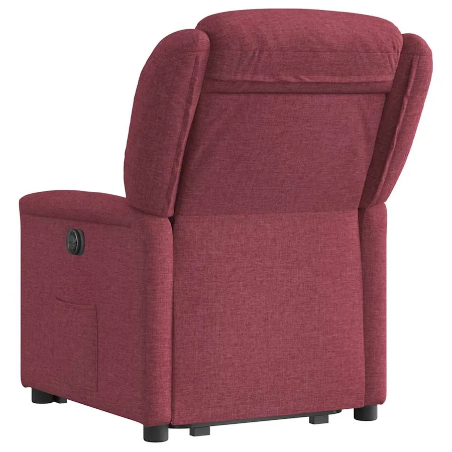 Fauteuil inclinable rouge bordeaux tissu - 7