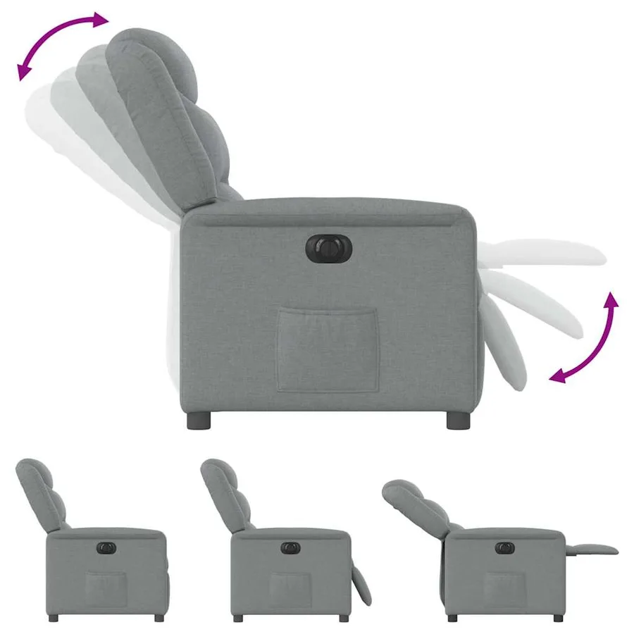 Fauteuil inclinable électrique Gris clair Tissu - 9