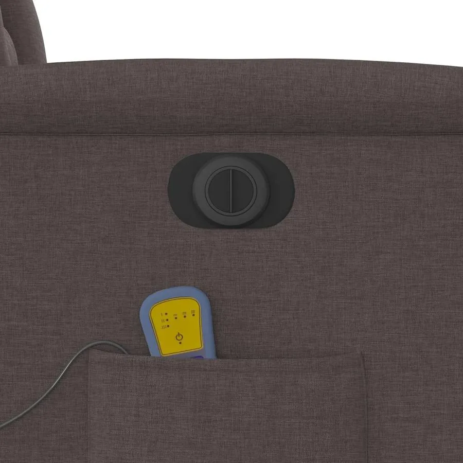 Fauteuil inclinable de massage électrique Marron foncé Tissu - 13