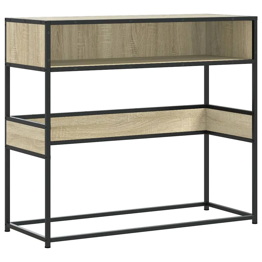 Table console chêne sonoma 90x35x80 cm bois d'ingénierie - 2