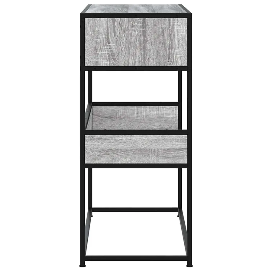 Table console sonoma gris 90x35x80 cm bois d'ingénierie - 5