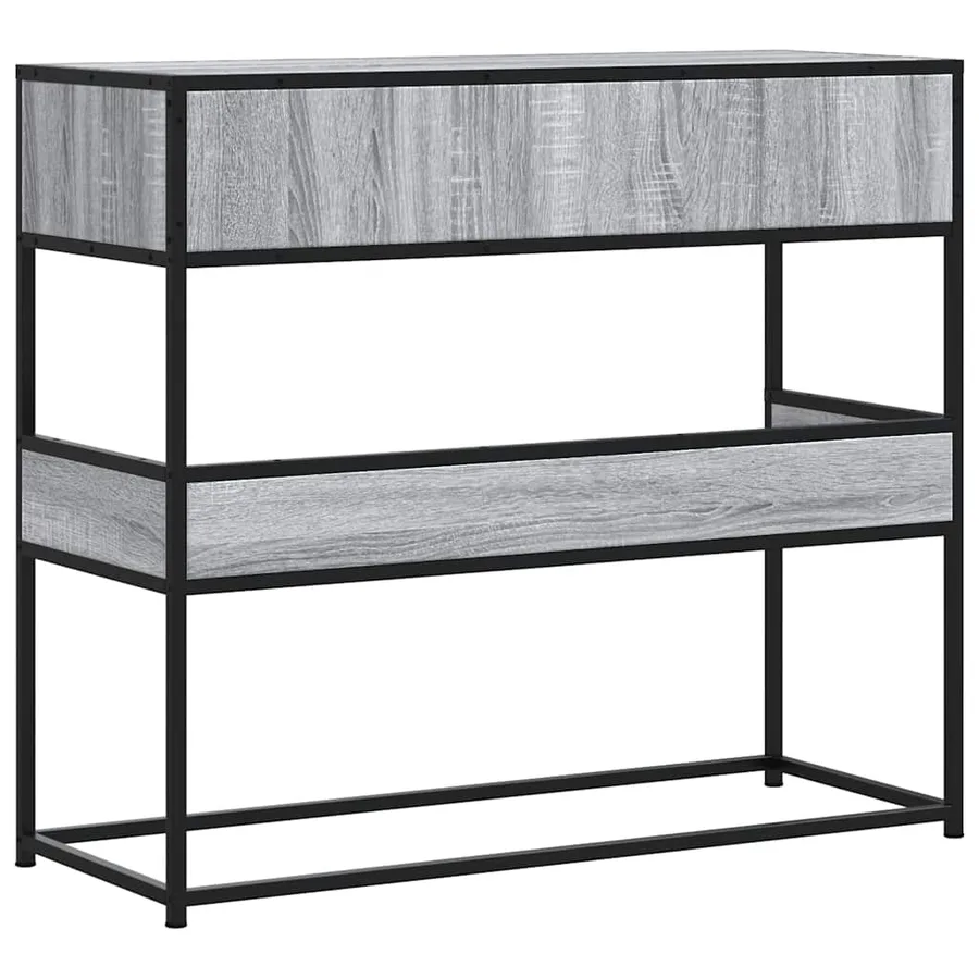 Table console sonoma gris 90x35x80 cm bois d'ingénierie - 6