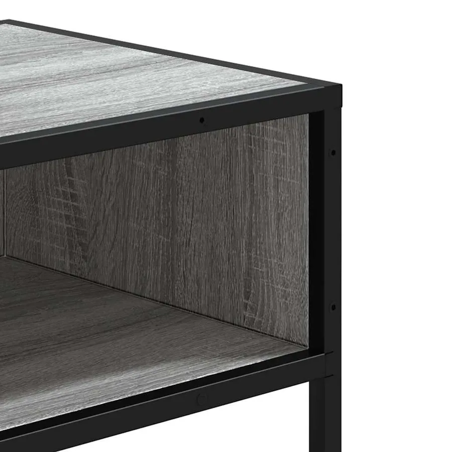 Table console sonoma gris 90x35x80 cm bois d'ingénierie - 7