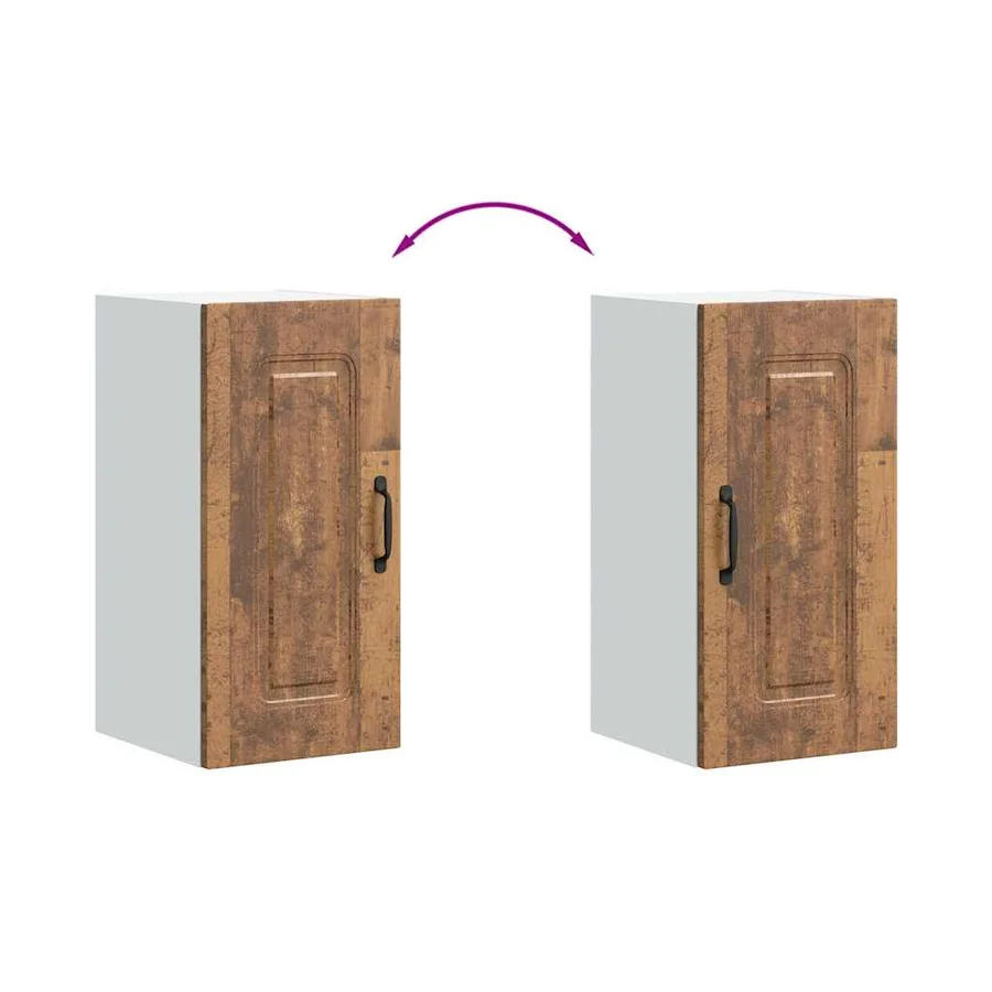 Armoire murale de cuisine Kalmar vieux bois bois d'ingénierie - 7