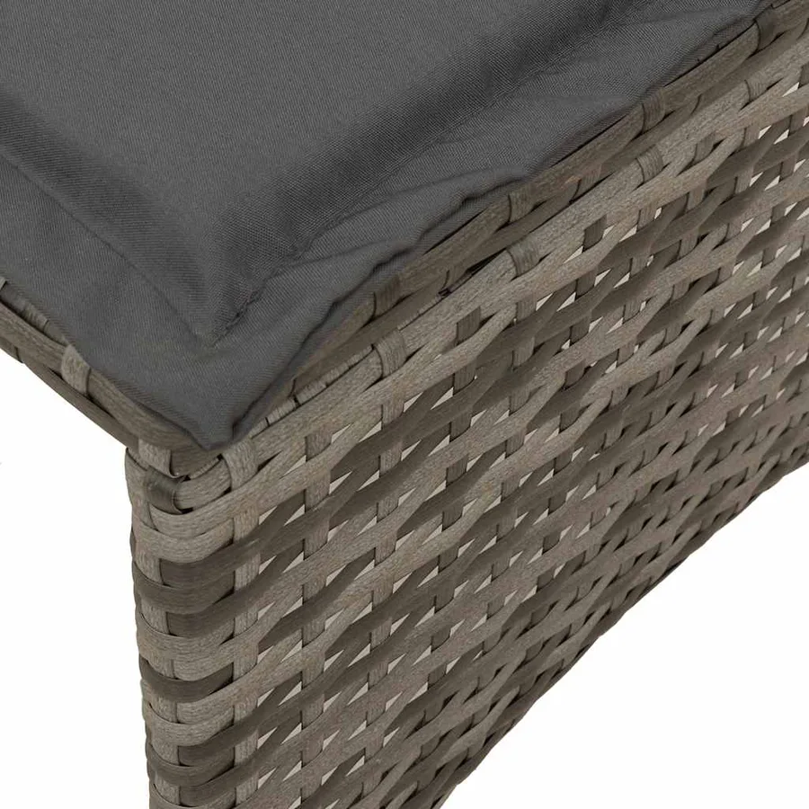 Ensemble à manger de jardin 3 pcs coussins gris résine tressée - 10