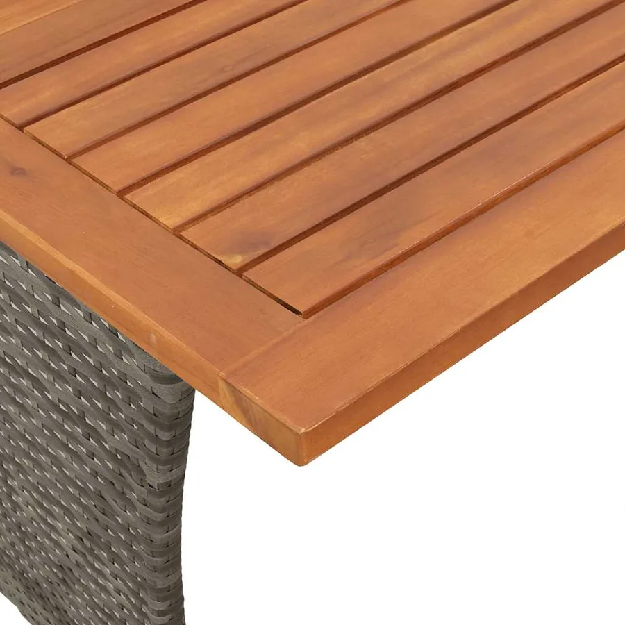 Ensemble à manger de jardin 3 pcs coussins gris résine tressée - 11