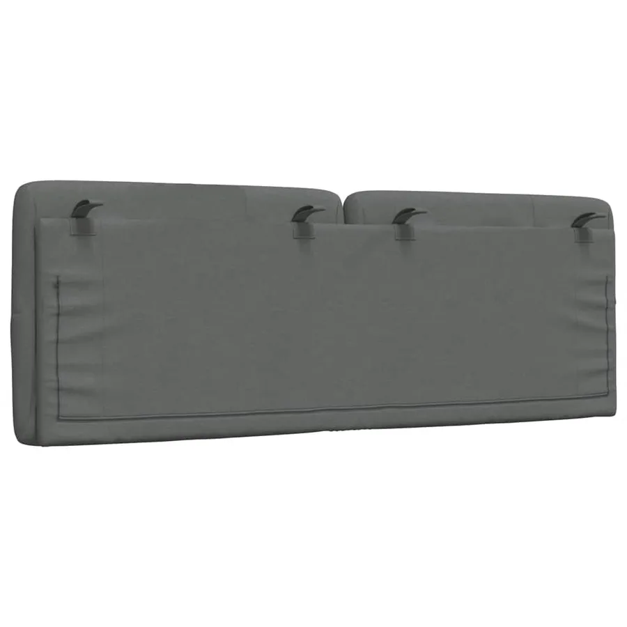 Coussin de tête de lit gris foncé 120 cm tissu - 6