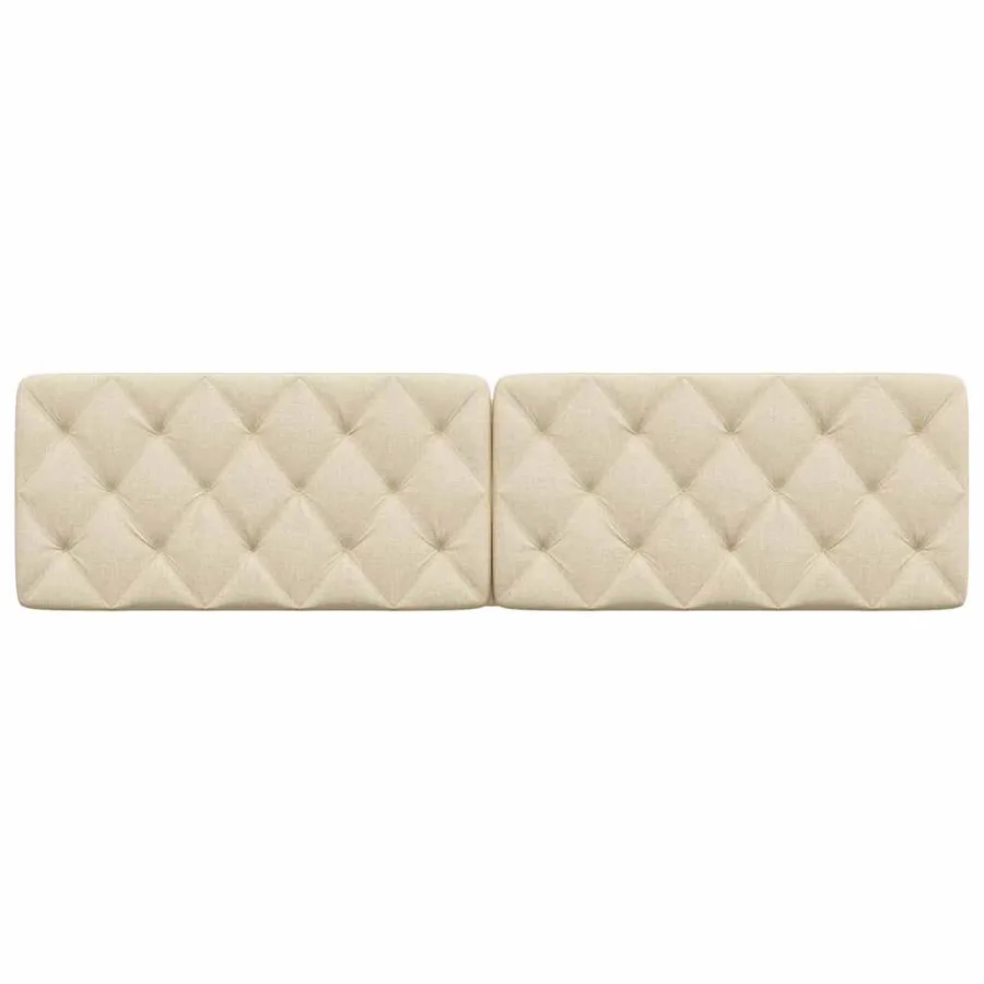 Coussin de tête de lit crème 200 cm tissu - 4