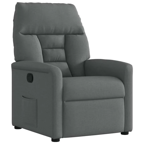 Fauteuil inclinable en tissu gris foncé