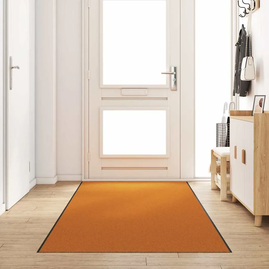 Tapis d'entrée Orange et Noir 120 x 350 cm Polyamide et PVC