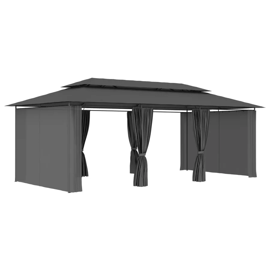 Belvédère avec rideaux 600x298x270 cm Anthracite - 2
