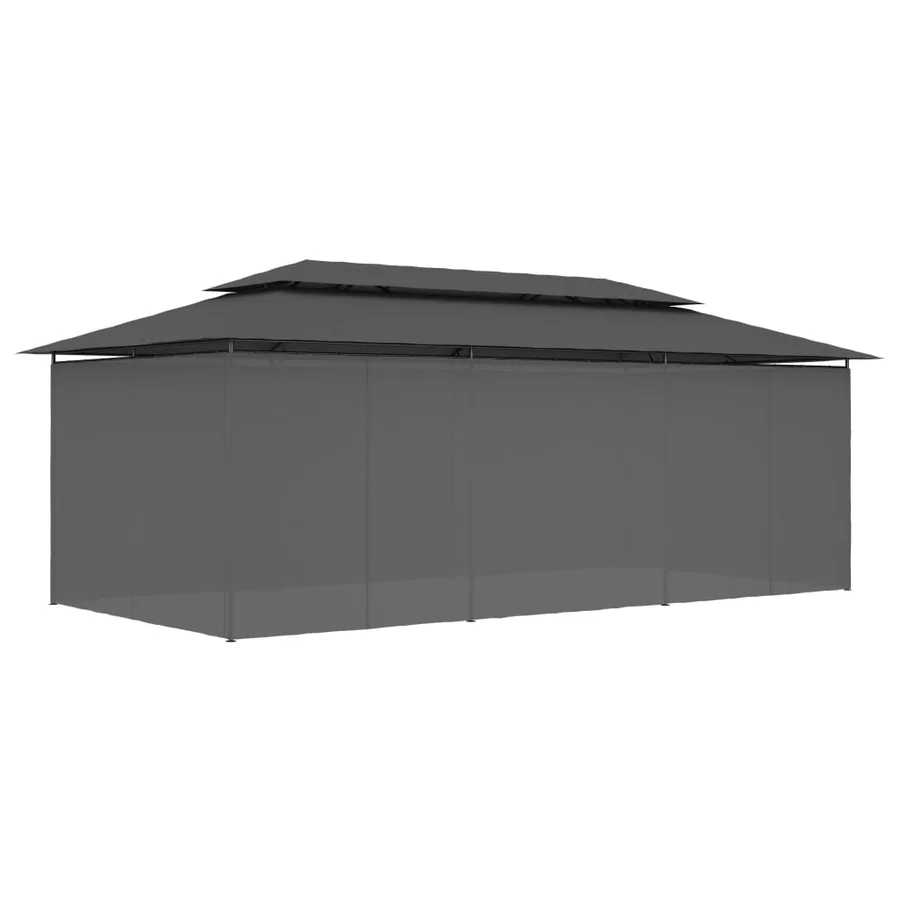Belvédère avec rideaux 600x298x270 cm Anthracite - 4