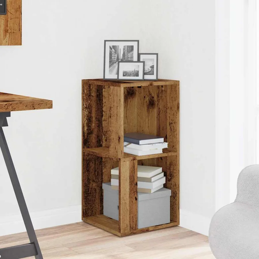 Armoire d'angle vieux bois 33x33x67 cm bois ingénierie - 3