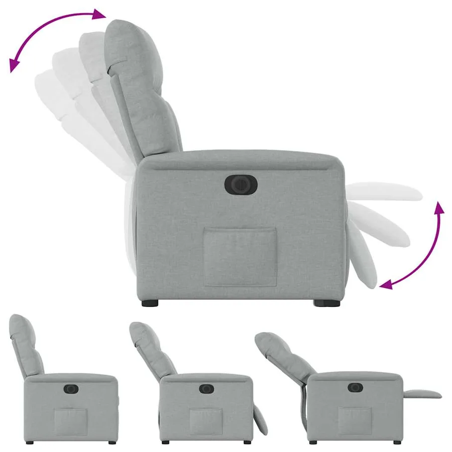 Fauteuil inclinable électrique Gris clair Tissu - 8