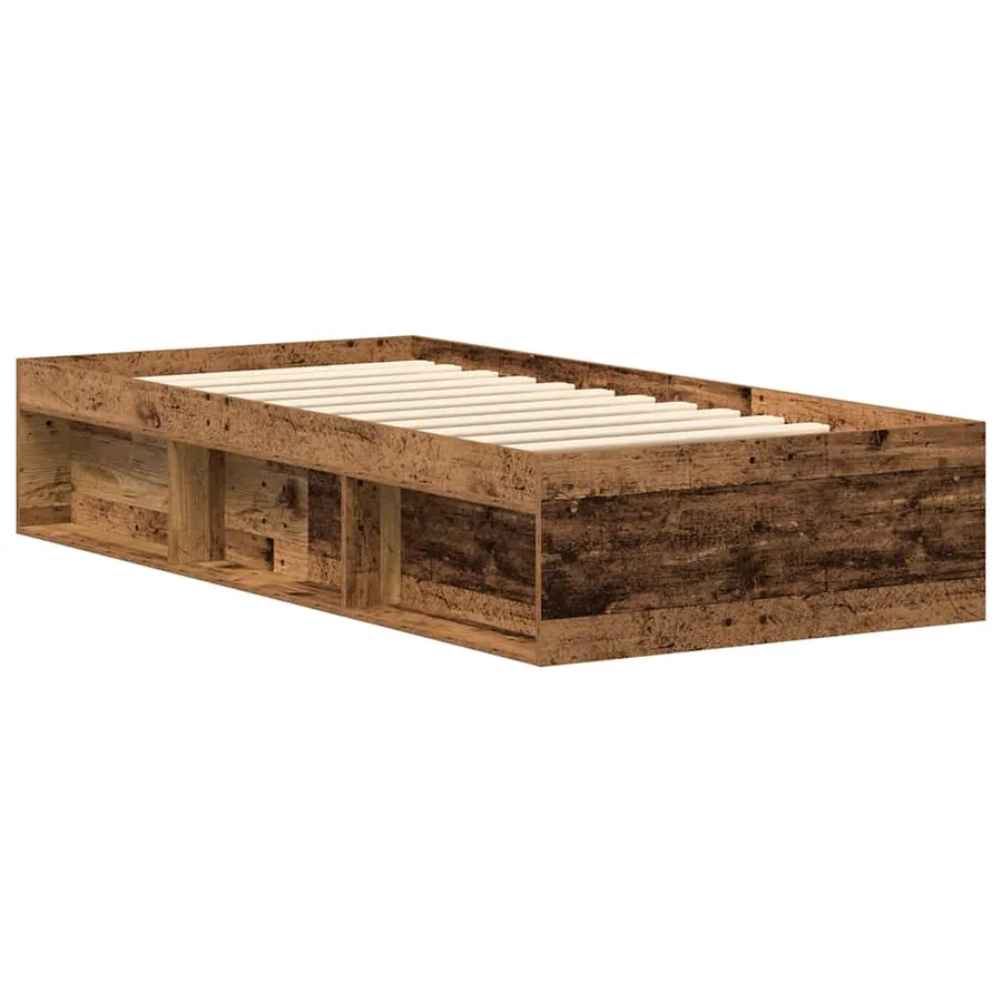 Cadre de lit sans matelas vieux bois 90x200 cm bois ingénierie - 4