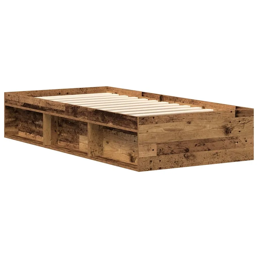 Cadre de lit sans matelas vieux bois 90x200 cm bois ingénierie - 7