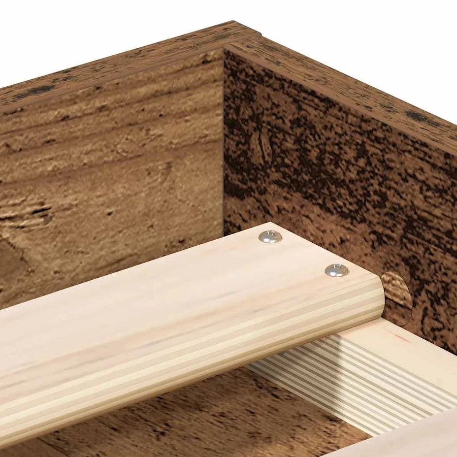 Cadre de lit sans matelas vieux bois 90x200 cm bois ingénierie - 8