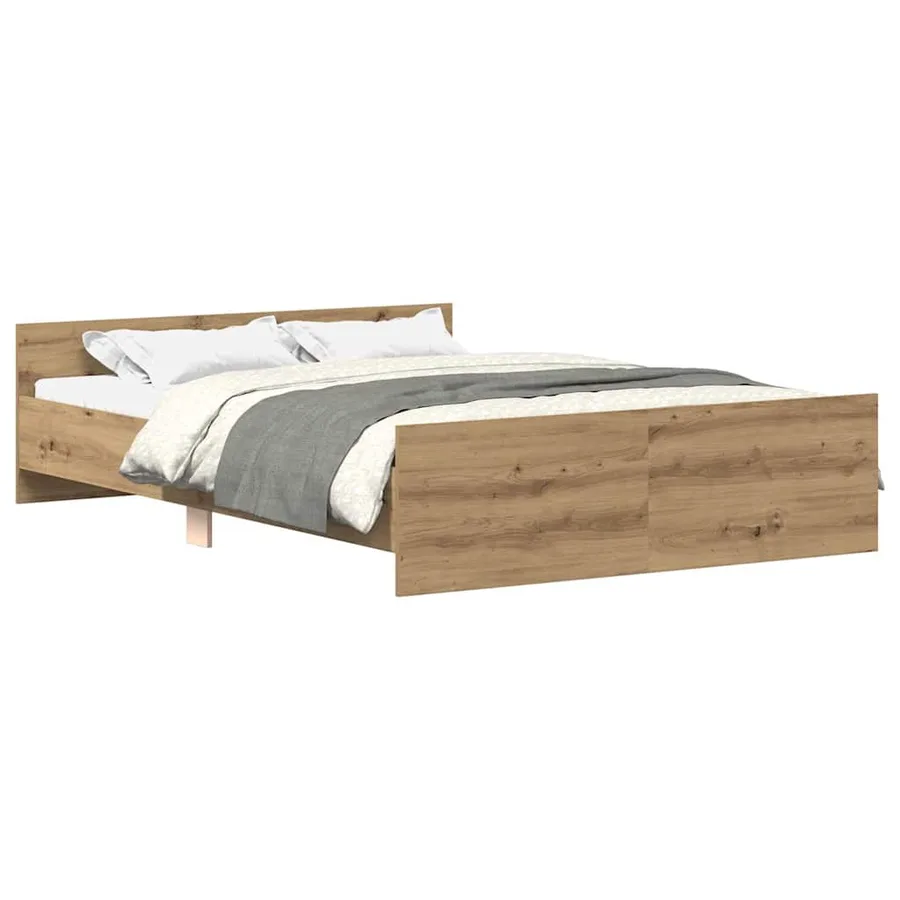 Cadre de lit sans matelas chêne artisanal 120x200 cm - 2