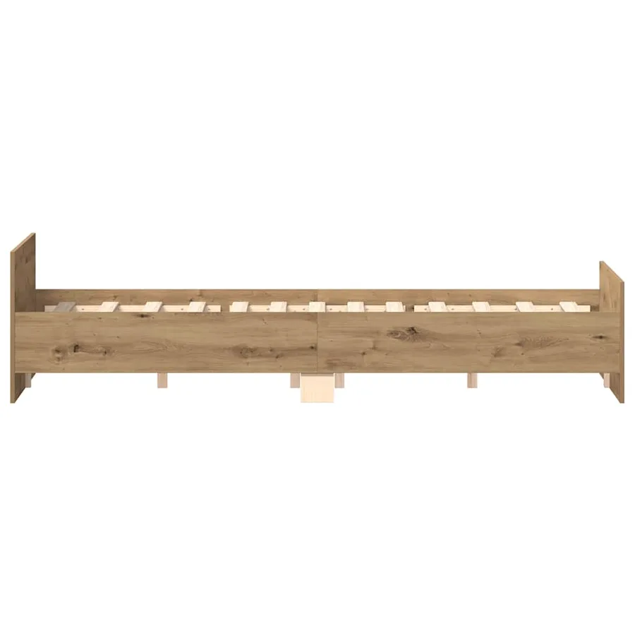 Cadre de lit sans matelas chêne artisanal 120x200 cm - 7